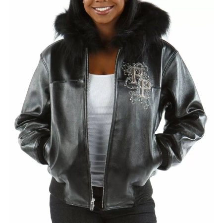 Pelle Pelle Shoulder Crest Fur Hood Jacket