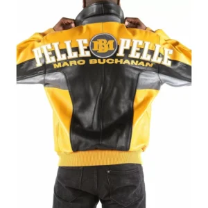 Pelle Pelle Men Yellow Black MB Jacket | Leather Jacket view 2