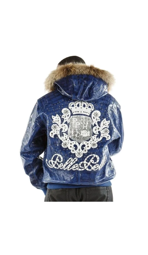 Pelle Pelle Crest Men Croc Leather Jacket | Fur Hood Jacket