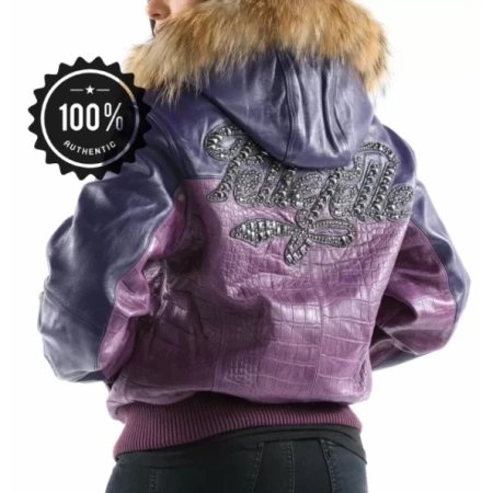 Pelle Pelle Purple Hooded Leather Jacket