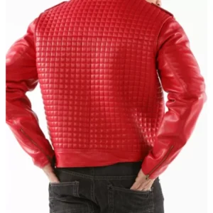 Pelle Pelle Houndstooth Red Leather Jacket | Men Jacket view 1