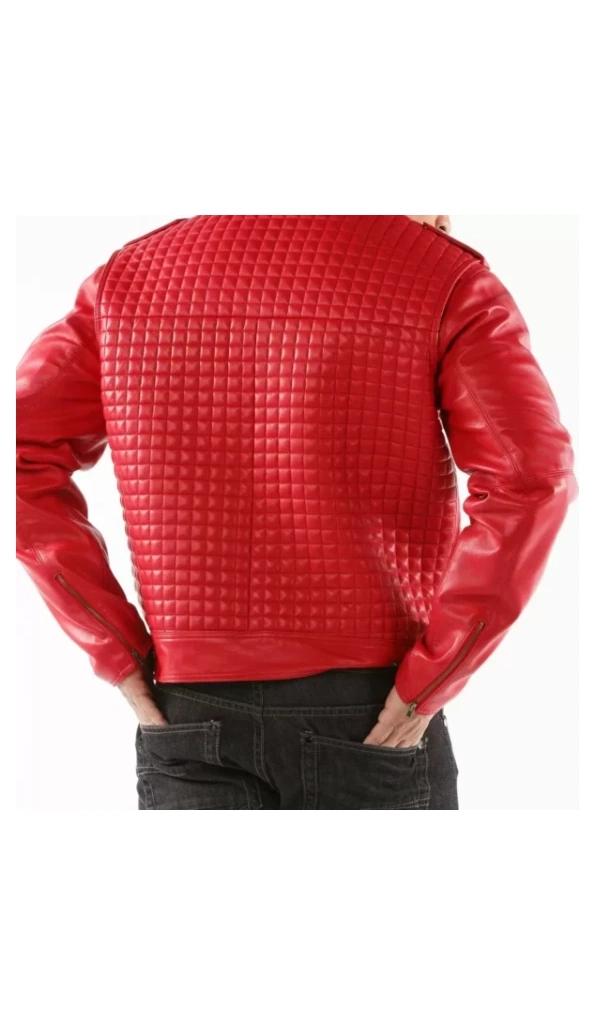 Pelle Pelle Houndstooth Red Leather Jacket | Men Jacket