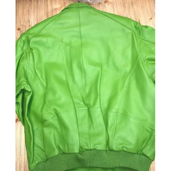 Pelle Pelle Plain Green Leather Jacket | Men & Women