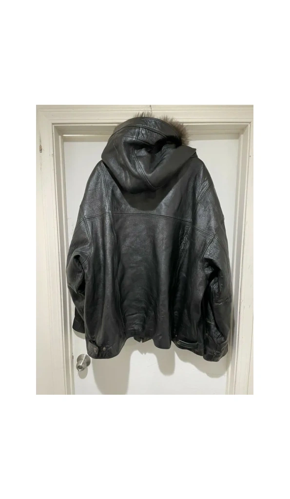 Pelle Pelle Black Fur Hood Leather Jacket | Men & Women