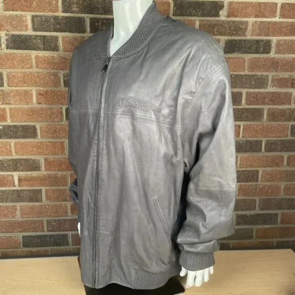 Pelle Pelle Plain Grey Leather Jacket