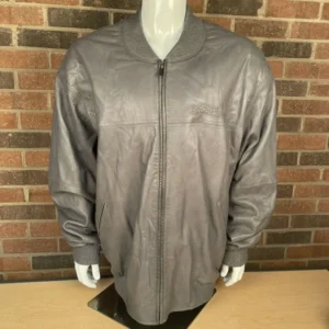 Pelle Pelle Plain Grey Leather Jacket | Men & Women view 2