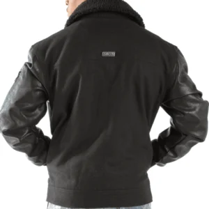 Pelle Pelle Men Black Fur Collar Jacket | Leather & Wool view 2