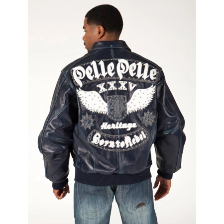 Pelle Pelle Navy Blue 1978 Leather Jacket