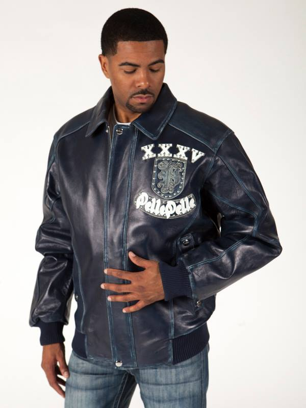 Pelle Pelle Navy Blue 1978 Leather Jacket | Born To Rebel