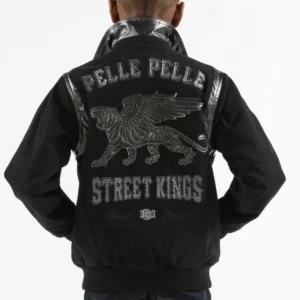 Pelle Pelle Kids Street Kings Wool Jacket | Black Jacket view 2