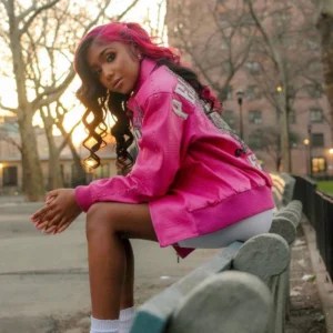 Pelle Pelle Women Pink Crest Leather Jacket | Legends Jacket view 4