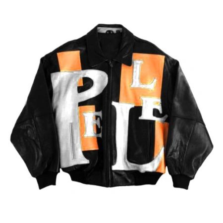 Pelle Pelle Orange Black Leather Jacket