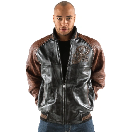 Pelle Pelle Studded Varsity Leather Jacket