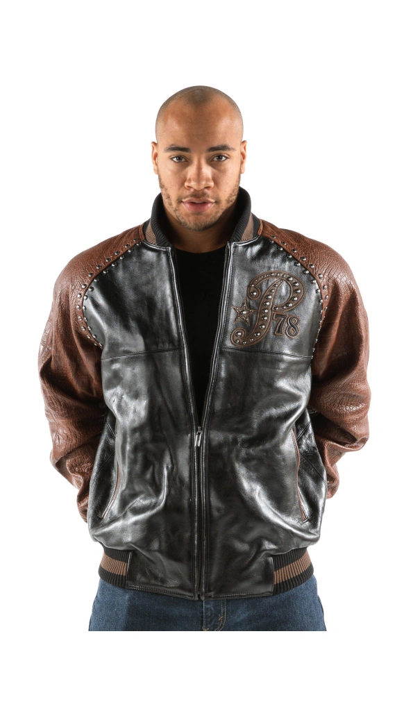Pelle Pelle Studded Varsity Leather Jacket | Men Jacket