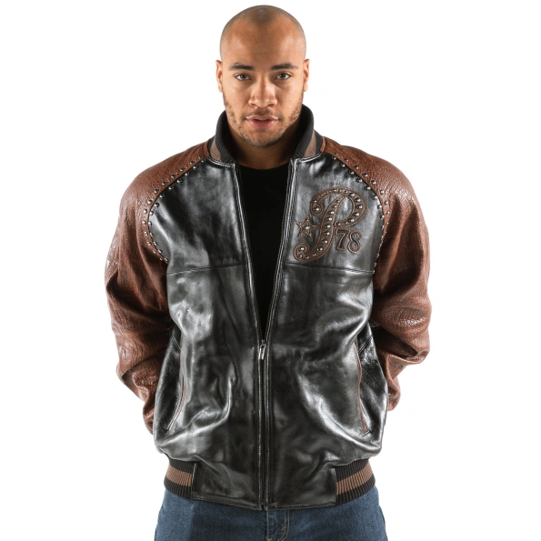 Pelle Pelle Studded Varsity Leather Jacket