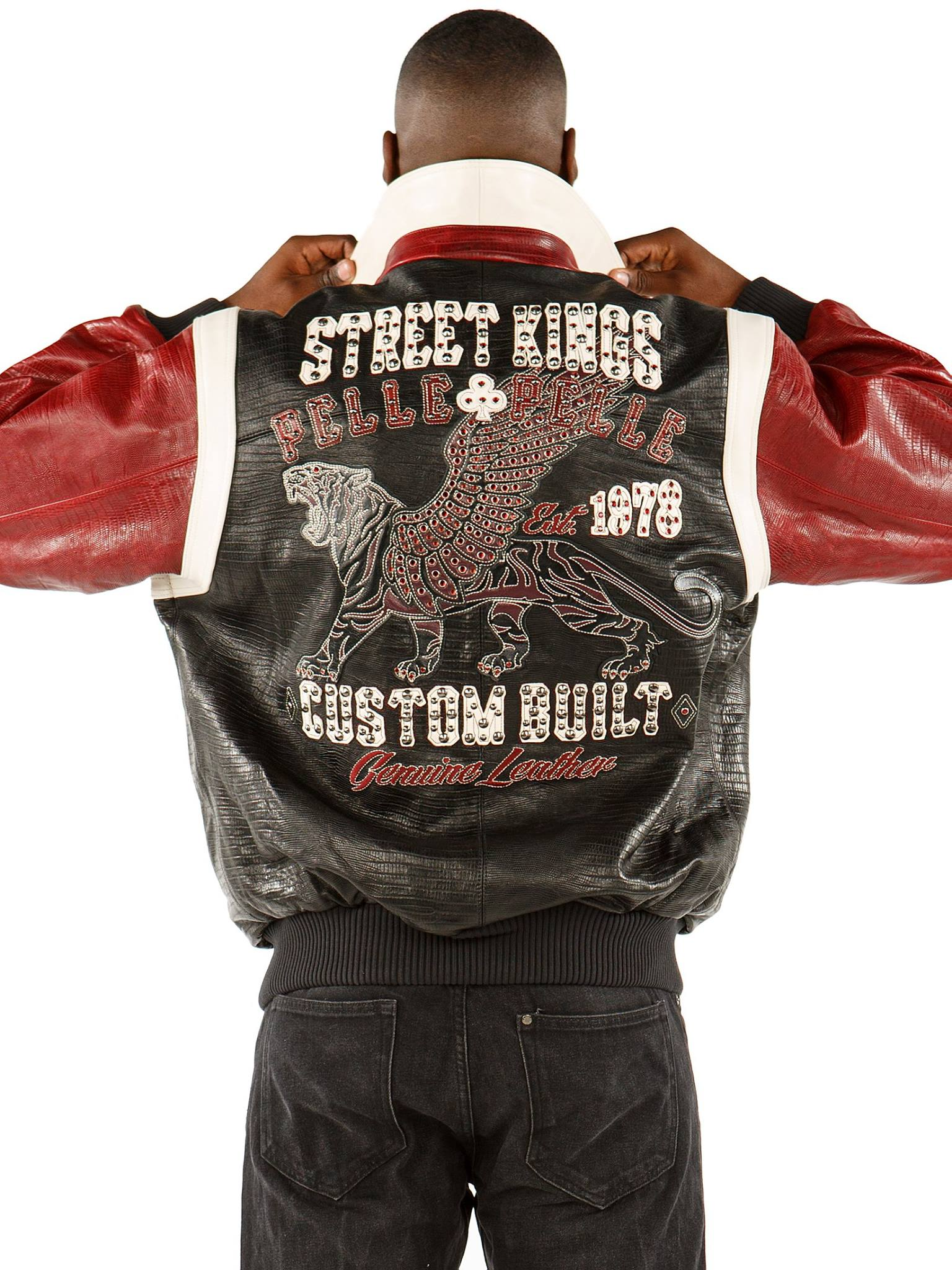 Pelle Pelle Men Street Kings Leather Jacket | Maroon Jacket view 2