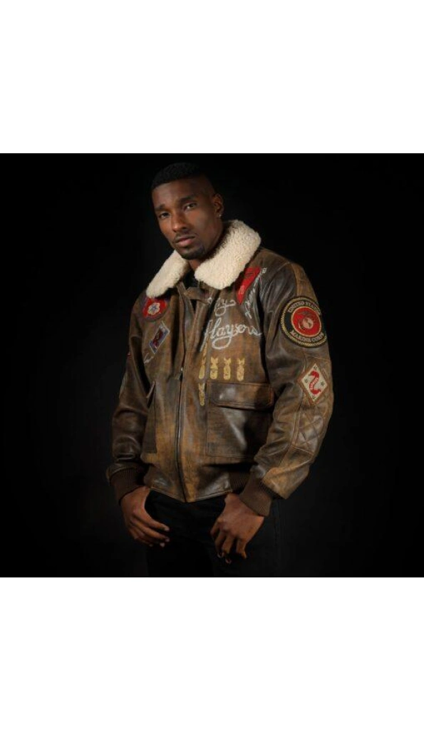 Pelle Pelle My Player Aviator Leather Jacket | Brown Jacket