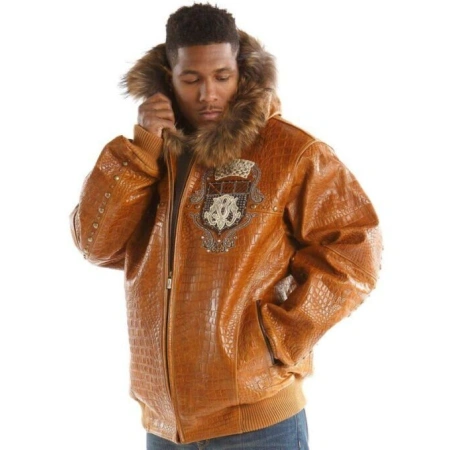 Pelle Pelle Brown Emblem MB Fur Hood Jacket