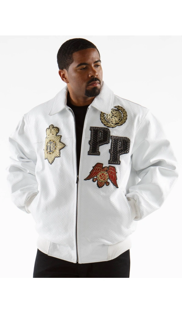 Pelle Pelle Patches MB White Leather Jacket | Men Jacket