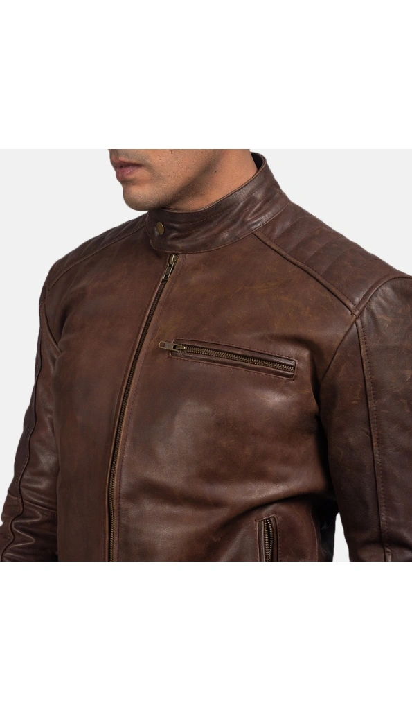 Pelle Pelle Dark Brown Biker Leather Jacket | Men Jacket