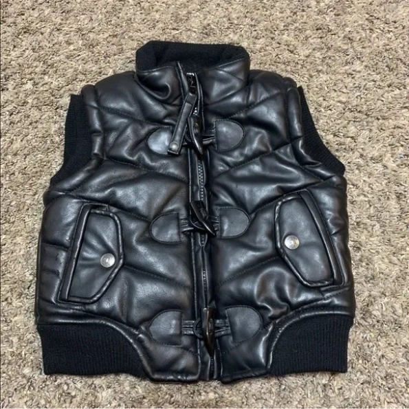 Pelle Pelle Leather Puffer Black Vest