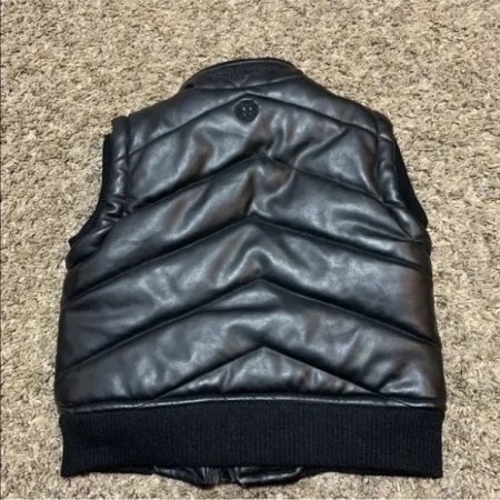 Pelle Pelle Leather Puffer Black Vest