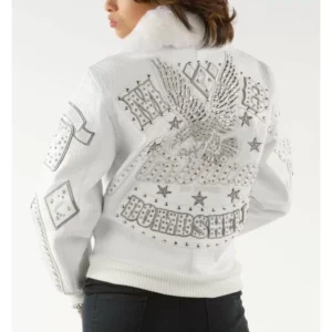 Pelle Pelle White Bombshell Leather Jacket | Fur Collar view 2
