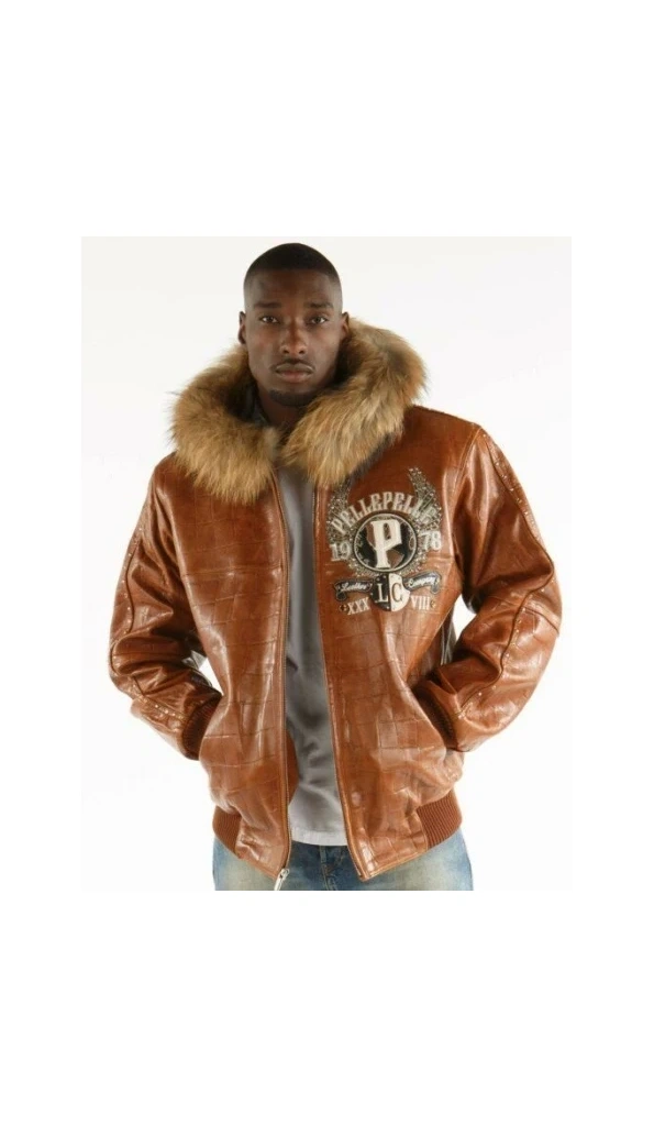 Pelle Pelle Men World Famous Brown Jacket | Fur Hood Jacket