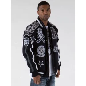 Pelle Pelle Men Navy Blue Varsity Jacket | 35th Anniversary