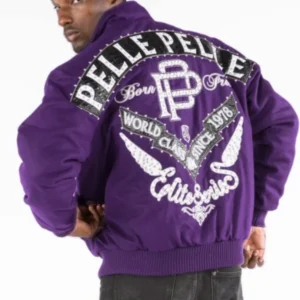 Pelle Pelle Mens Elite Series Purple Wool Jacket