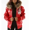 Pelle Pelle Women Red Fur Hooded Jacket