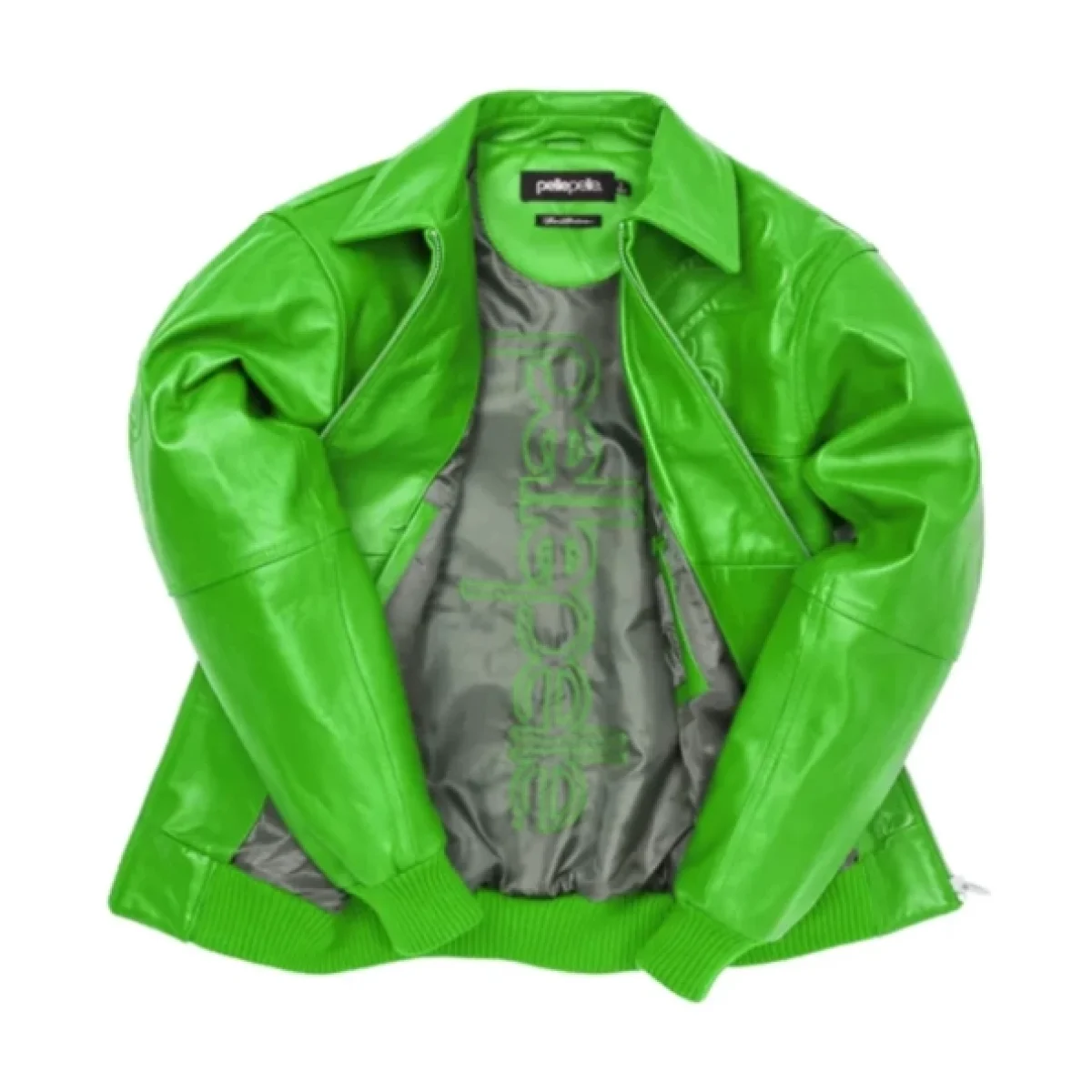 Bright green leather jacket best sale