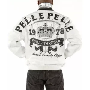 Pelle Pelle Men King Of Thrones Studs Jacket | White Jacket view 2