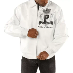 Pelle Pelle Men King Of Thrones Studs Jacket | White Jacket