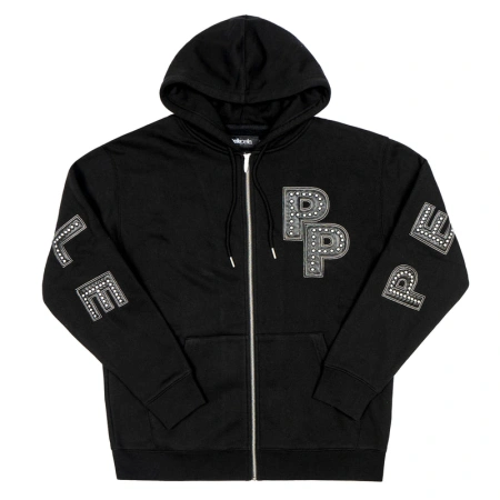 Pelle Pelle Black Wool Stone Hoodie