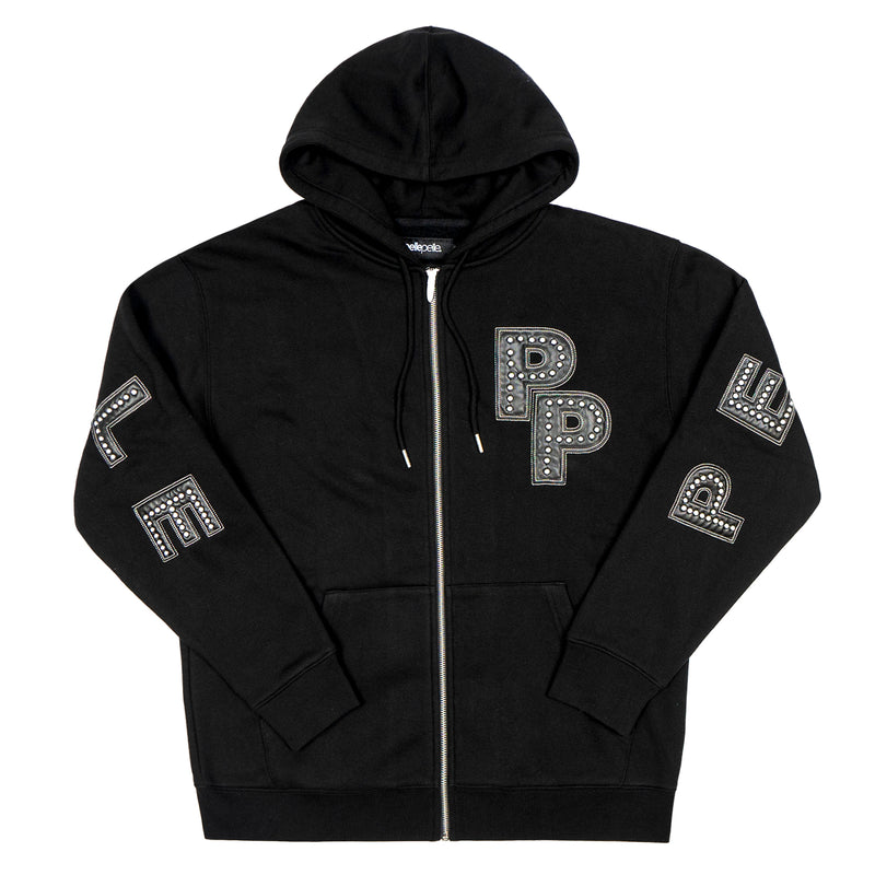 Pelle Pelle Black Wool Stone Hoodie | Men & Women