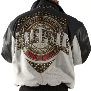 Pelle Pelle Men Badged Royal Studded Jacket | Leather & Wool view 2