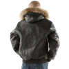 Pelle Pelle Black Encrusted Fur Hood Jacket