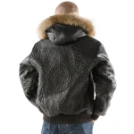 Pelle Pelle Black Encrusted Fur Hood Jacket