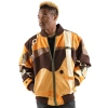 Pelle Pelle Yellow Abstract Leather Jacket