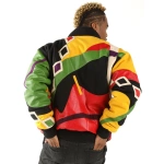 Pelle Pelle Multicolor Abstract Leather Jacket