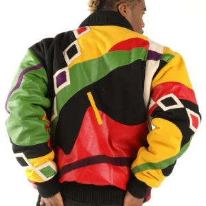 Pelle Pelle Multicolor Abstract Leather Jacket | Men Jacket