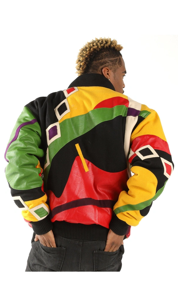 Pelle Pelle Multicolor Abstract Leather Jacket | Men Jacket