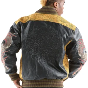 Pelle Pelle Men Yellow Dragon Varsity Jacket