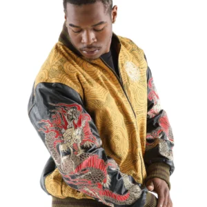 Pelle Pelle Men Yellow Dragon Varsity Jacket view 3