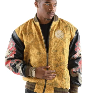 Pelle Pelle Men Yellow Dragon Varsity Jacket view 2