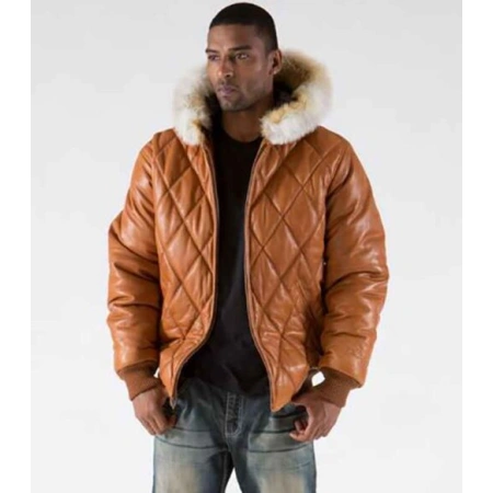 Pelle Pelle Brown Men Quilted Leather Jacket