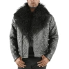 Pelle Pelle Grey Quilted Fur Collar Jacket