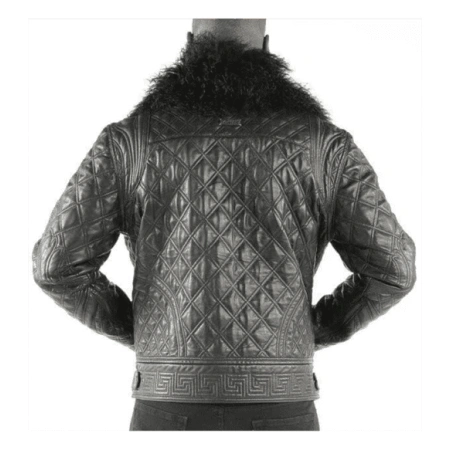 Pelle Pelle Grey Quilted Fur Collar Jacket