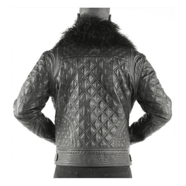 Pelle Pelle Grey Quilted Fur Collar Jacket